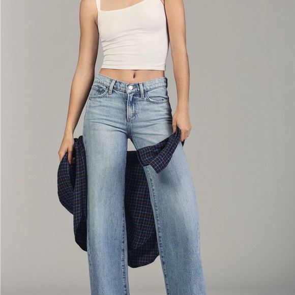Joe's Jeans Lou Lou Low-Rise Wide-Leg Jeans - Picture 1 of 3